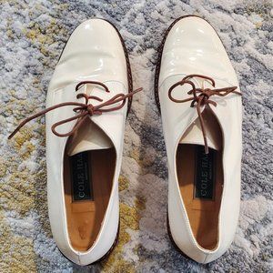 Vintage Cole Haan White Patent Oxfords
